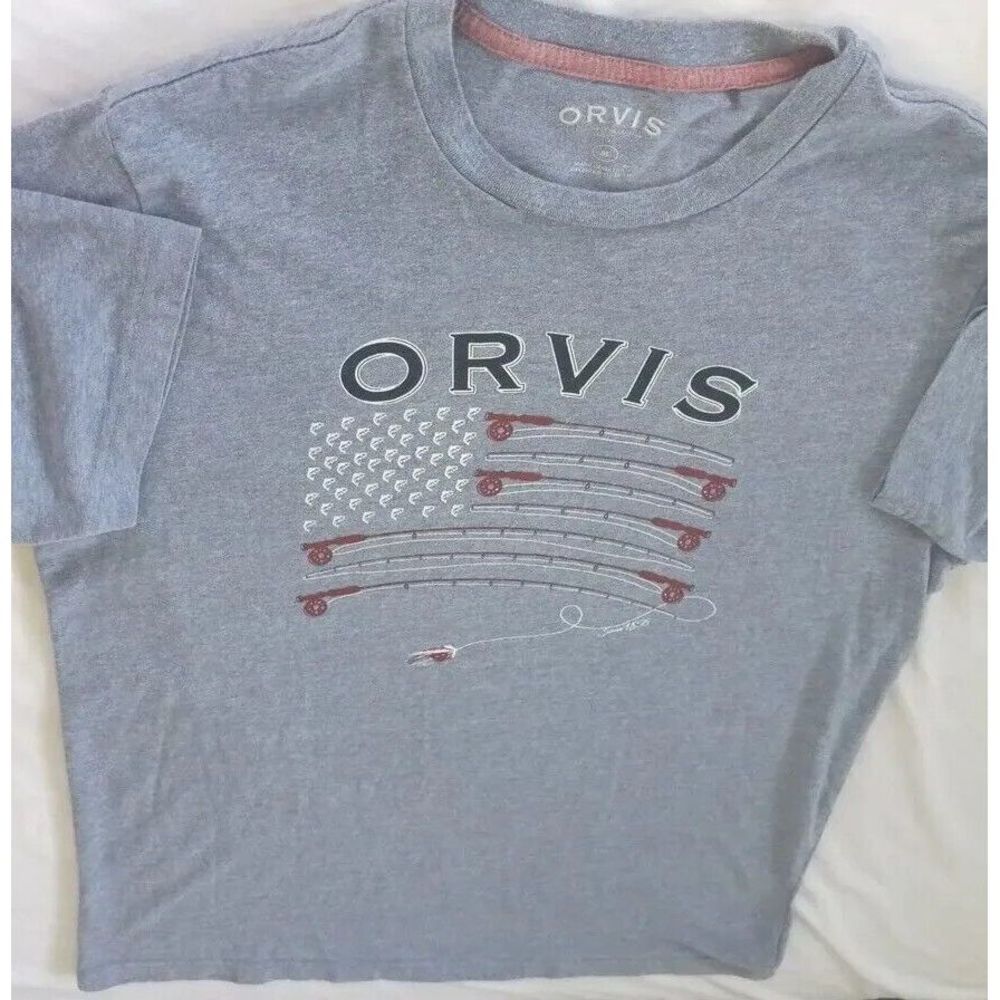 Orvis Men's T-shirt‎ Crewneck Size Medium Classic Collection Powder Blue